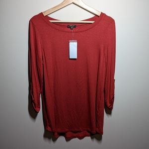 NWT Cupio Red 3/4 Sleeve Top